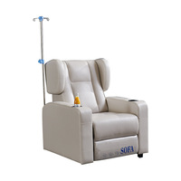 Fauteuil d'attente d'hôpital entièrement inclinable, canapé individuel en cuir, siège multifonctionnel pour perfusion IV en clinique, couleur personnalisable