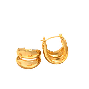 Orecchini Geometrici Semplici in Acciaio Inossidabile Placcato Oro 18K Stile Europeo e Americano per Donne - Product Image 5