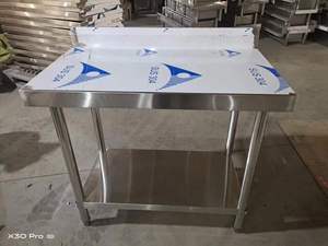 Thép không gỉ hai lớp bàn làm việc với kệ lưu trữ chuẩn bị thực phẩm Countertop cho nhà hàng thanh phòng thí nghiệm khách sạn - Product Image 6