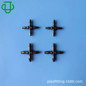 ข้อต่อรูปกากบาท JU แบบสี่ทาง ขนาด 3/32 นิ้ว 2.4 มม. สีดำ ทำจากพลาสติกไนลอน สำหรับท่ออ่อน - Product Image 4