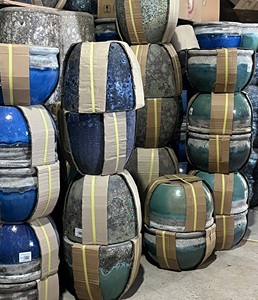Prix d'usine en gros : Pot émaillé en céramique pour plantes, style méditerranéen, pour jardin extérieur, édition limitée - Product Image 1
