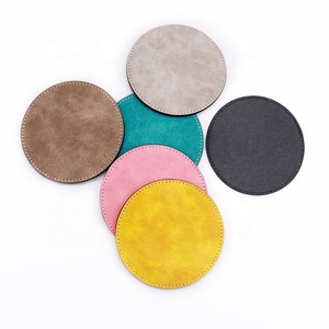 Vintage Luxury Custom Logo Printing Coffee Cup Mat Round <strong>Coasters</strong> Blank PU Leather Custom <strong>Coaster</strong> for <strong>Drinks</strong> - Product Image 5