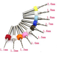 10pcs/Set Mata Bor PCB Mini Berkualitas Tinggi 1.1-2.0mm Set Mata Bor Mikro CNC Karbida untuk Lembaran Aluminium Amber