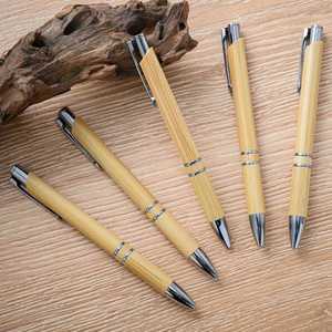 Customizable <b>Bamboo</b> Click Pens - Eco-Friendly Promotional Pens with Logo Printing for Business Gifts - Product Image 2