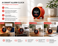 Speaker AI Pintar 2026 dengan Kontrol Suara, Layar LED, Suara Berkualitas Tinggi, Fungsi Jam Alarm, Speaker Chatgpt OpenAI