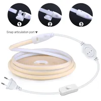 Lampu LED Tape COB 5mm 8mm 320LEDs Kepadatan Tinggi Fleksibel FOB LED Strip Light Bar Ribbon RA90 Linear Warm White DC12V 24V