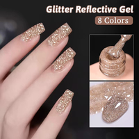 Vernis à ongles gel magnétique réfléchissant argenté 8 ml, vernis à ongles gel semi-permanent, vernis à ongles gel UV à retirer par trempage