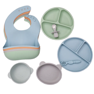 Juego de Alimentación para Bebés de Silicona sin BPA, Grado Alimenticio, para el Destete, Incluye Plato con Ventosa, Utensilios y Tazón con Dibujos Animados - Disponible para OEM y ODM - Product Image 3