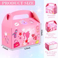 Sacs cadeaux bleus et roses pour anniversaire, sacs à bonbons roses pour filles, boîtes cadeaux avec poignée pour fête d'anniversaire de fille, baby shower pour enfants