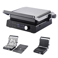 Presse à panini numérique LCD, ouverture à 180 degrés, surface antiadhésive, plaque amovible, appareil à sandwich électrique, usage domestique, 2000W, 1