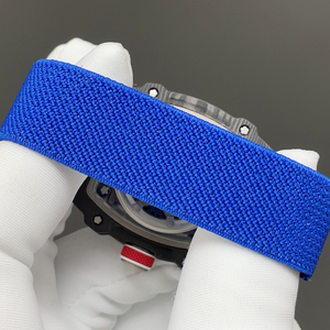 Reloj de Lujo para Hombre, Rojo y Blanco, de Cuarzo TPT, Automático, Mecánico, Extra Plano, Esqueleto, Tonneau, Correa Elástica de <span class=keywords><strong>Zafiro</strong></span>, Deportivo - Product Image 5