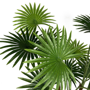 Decoración de interior de plástico, ventilador Artificial, hojas de <span class=keywords><strong>palma</strong></span>, plantas y árbol, Verde, pequeño y grande, 120cm, 4 pies - Product Image 2
