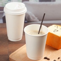 Gobelet en papier kraft écologique à double paroi imprimé de logo personnalisable jetable de 16 oz pour café eau minérale Go Flexographic