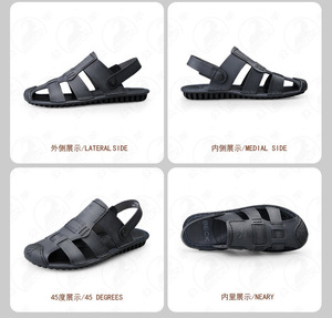 Gongyang Men's Genuine Leather <b>Closed</b>-<b>Toe</b> Slip-On <b>Sandals</b> Non-Slip Outdoor & Beach Driving Shoes - Product Image 6