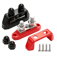 Bloc de distribution d'alimentation automobile à 2 voies M10, en laiton nickelé, DC 48V 250A, avec barre omnibus et couvercle pour VR et bateau