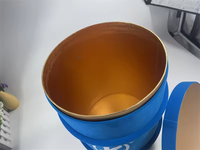 Caja de Embalaje Cilíndrica de Terciopelo Azul Personalizada para Botellas de Vino con Tapa Metálica, Tubo Redondo de Lujo para Whisky, Champán y Licores