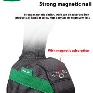 Kit d'outils de perceuse électrique au lithium 21v personnalisé, adsorption magnétique forte, sacs à usage spécial, étuis à fermeture éclair multifonctionnels - Product Image 4