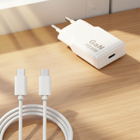 Chargeur rapide GaN 30W avec ports Type-C et DC, design ultra-fin et portable, certifié CE ROHS GS KC pour téléphone portable et ordinateur portable