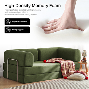 <span class=keywords><strong>Canapé</strong></span>-lit <span class=keywords><strong>convertible</strong></span> pour petits espaces, tissu vert, extra-large, pliable, livraison gratuite, emballage en boîte compressée - Product Image 3