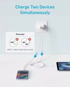 Nouveau <span class=keywords><strong>chargeur</strong></span> mural USB C Anker 2 en 1 20W Double port USB <span class=keywords><strong>Chargeur</strong></span> <span class=keywords><strong>rapide</strong></span> blanc pour <span class=keywords><strong>iPhone</strong></span> 15 - Product Image 3