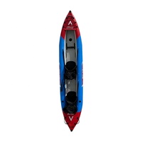 Kayak gonflable de pêche biplace Solar Marine, option surf, avec pagaies en aluminium, pompe et plancher gonflable.