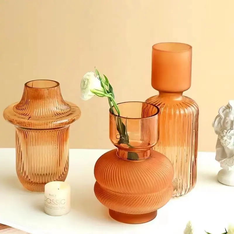 Vase à bulles de verre givré jaune, fait sur mesure, pour plantes hydroponiques, décoration de jardin de maison, offre spéciale