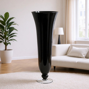 Vasi Cilindrici <span class=keywords><strong>in</strong></span> <span class=keywords><strong>Vetro</strong></span> Nero per Centrotavola, Decorazioni per Eventi e Matrimoni - Product Image 3