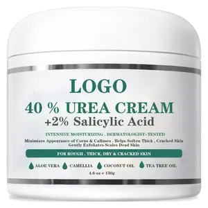 Private Label Urea 40% Plus 2% crema per i piedi all'acido salicilico idrata in profondità ammorbidisce la pelle rimuove la crema riparatrice per screpolature della pelle morta