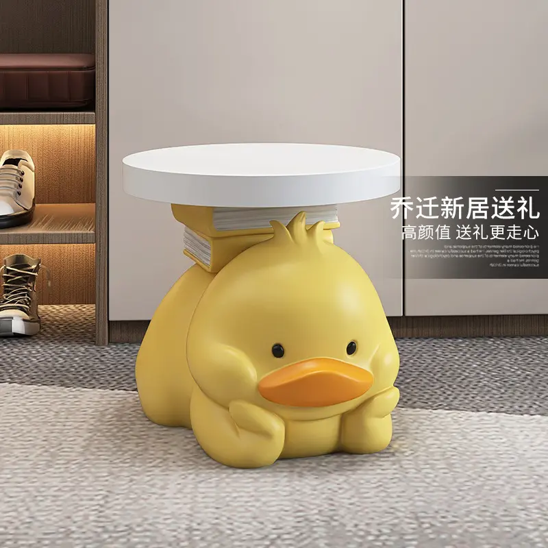 Mesa de estatua de pato de resina personalizada al por mayor para decoración del hogar