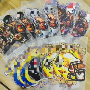 7インチのストリートフットボールチームデザインのアイロン接着デカール、Tシャツ用DTF転写、衣類用PETプラスチゾル熱転写ステッカー - Product Image 3