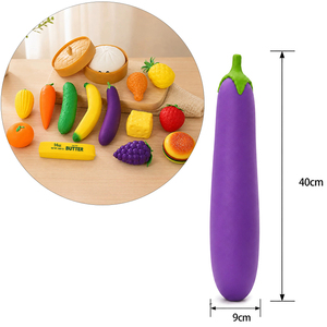 Juguete Antiestrés Gigante de <span class=keywords><strong>Berenjena</strong></span> de 40 cm, Juguetes Blandos de TPR con Forma de Fresa, Juguetes para Apretar - Product Image 1