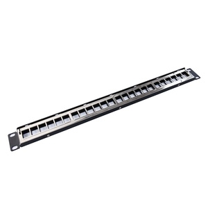 Panneau de brassage 1U robuste à 24 ports, tout métal, en acier laminé à froid, cadre modulaire non équipé, rack de distribution réseau de qualité industrielle - Product Image 3