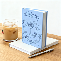 Carnet à couverture rigide personnalisé pour enterrement de vie de jeune fille à la plage, avec gaufrage et logo personnalisé, cadeau souvenir pour la fête prénuptiale