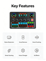 Carte son V98 Live, kit de microphone à condensateur BM800, mixeur audio professionnel pour diffusion en streaming sans fil 5.0 pour podcast