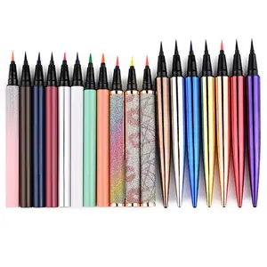 Groothandel Cosmetica Best Verkopende Zwart Doorzichtige Waterdichte Eyeliner Lijm Pen Cosmetica Kleurrijke Zelfklevende Eyeliner Private Label