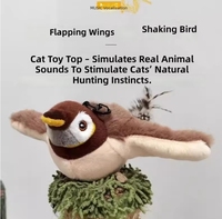 Jouet interactif pour chat en peluche avec plumes de paon remplaçables, jouet couineur pour la chasse des chats d'intérieur