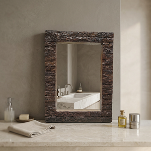 Decorative Rectangular Wall <b>Mirror</b> Mango Wood Frame for Bathroom Vanity Bedroom Living Room and Modern Home Decor - Product Image 3