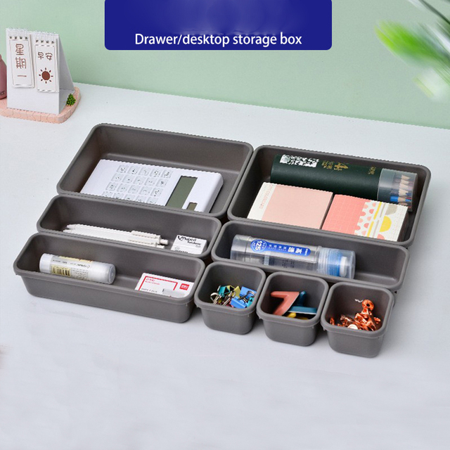 Kitchen Interlocking PP Plastic Multi Colors 8-Piece Set Partition Desk Table Drawer Dividers Organizer Trays Space-Saving