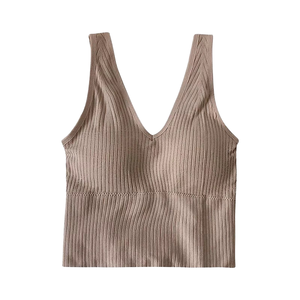 Camisoles rembourrées sans manches décontractées <span class=keywords><strong>Debardeur</strong></span> <span class=keywords><strong>Femme</strong></span> débardeurs respirants pour femmes haut tricoté camisoles pour femmes débardeurs pour femmes - Product Image 2