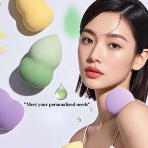 全新设计彩色定制天然化妆品工具配件可水洗面部美容自有品牌超柔软化妆海绵 - Product Image 3