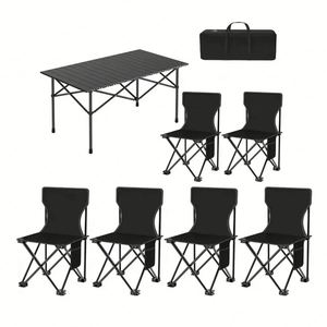 Juego de Mesa y Sillas Plegables Multifuncionales para Exteriores, para Camping, Picnic y Pesca - Product Image 1