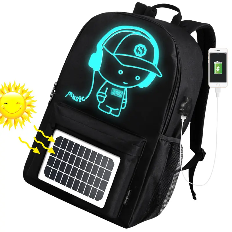 Twinkle mochila personalizada carregada solar, nova mochila feminina feita em poliéster com zíper e alça macia, 2021