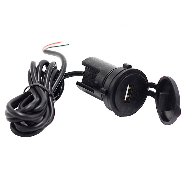 1.5A 12-24V Waterproof Motorcycle USB Charger-Mobile Power Adapter with Handlebar Mount for Bike Motorbike ATV