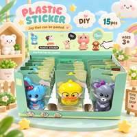 Jouets autocollants en PU mignons en forme d'animaux de dessin animé, série de jouets anti-stress souples, vente en gros directe d'usine