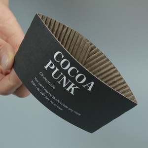 Manchon de tasse à café en carton ondulé jetable pour imprimante à chaud, en papier kraft monocouche, avec motif et estampage doré - Product Image 5