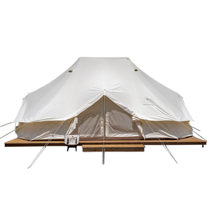 Empereur Heavy-Duty Ripstop PVC Toile Imperméable Quatre Saisons Une Chambre Cloche Tente De Luxe En Plein Air Twin Safari Glamping en Vente - Product Image 3