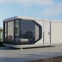 Cabane moderne portable avec plan de sol flexible pour studio de jardin, location de vacances, capsule spatiale de tourisme de luxe haut de gamme