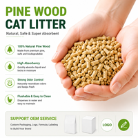 Litière pour chat en bois de pin écologique, disponible en marque privée, contrôle naturel des odeurs, hautement absorbante, non toxique