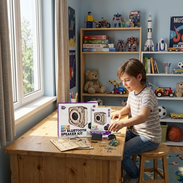 For STEM Projects for Kids Build Your Own Wooden for Speaker Science Experiment Electronics Kit | Beginner's
