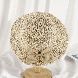 Wholesale Women's Summer Bow Tie <b>Straw</b> <b>Hat</b> Female Seaside Travel Beach <b>Hats</b> Sun Bucket <b>Hat</b> - Product Image 5